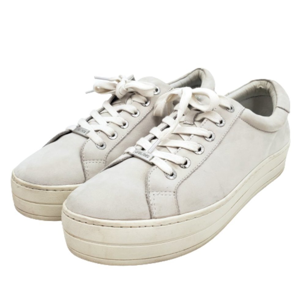 J/Slides‎ Hippie Platform Lace-Up Sneakers Off-White Nubuck/Leather Size 10